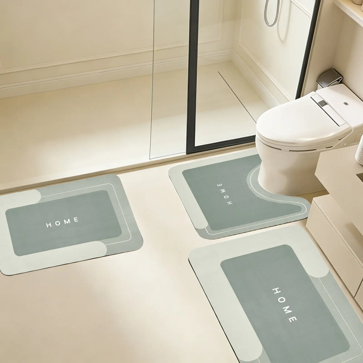 Bathroom Rugs Set Memory Foam Bath Rugs Non-Slip Bath Mat Set 3 Piece,Washable Bathroom Mats,Super Soft U-Shaped Toilet Rug,Bahroom Carpets for Bathroom,Tub,Shower