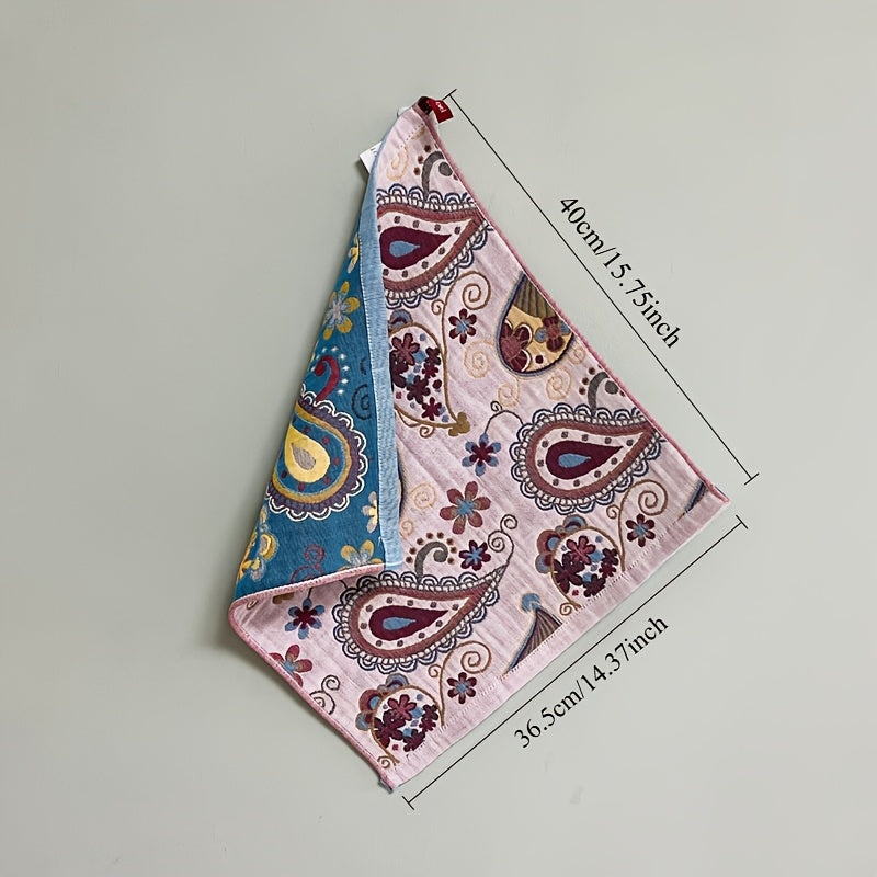 Two Pure Cotton Household Towels with A Floral Pattern, 14.37 X 15.75 Inches, Soft And Absorbent, Suitable for Washing Face And Daily Cleaning. Ideal for Homes, Hotels, Spas, Hair Salons, And Bathrooms.
