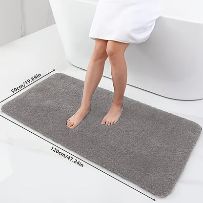 Long Plush Super Absorbent Bath Mat, Non-Slip And Anti-Fall, Ultra-Soft Walking Feel, Comfortable And High-Quality Bath Carpet, Suitable for Bathtub, Shower, Bathroom Additions, Home Decor Floor Mat, Safe Choice for Bathroom