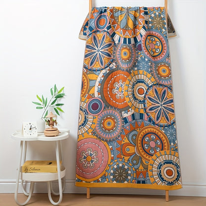 New Style Pure Cotton Gauze Bath Towel, Extra Large and Thick, Luxury Yarn-dyed Jacquard with Floral Pattern, for Couples Home Use, Water-absorbent and Quick-drying, Multi-layer Gauze, Skin-friendly and Breathable, Large Adult Bath Towel for Wrapping