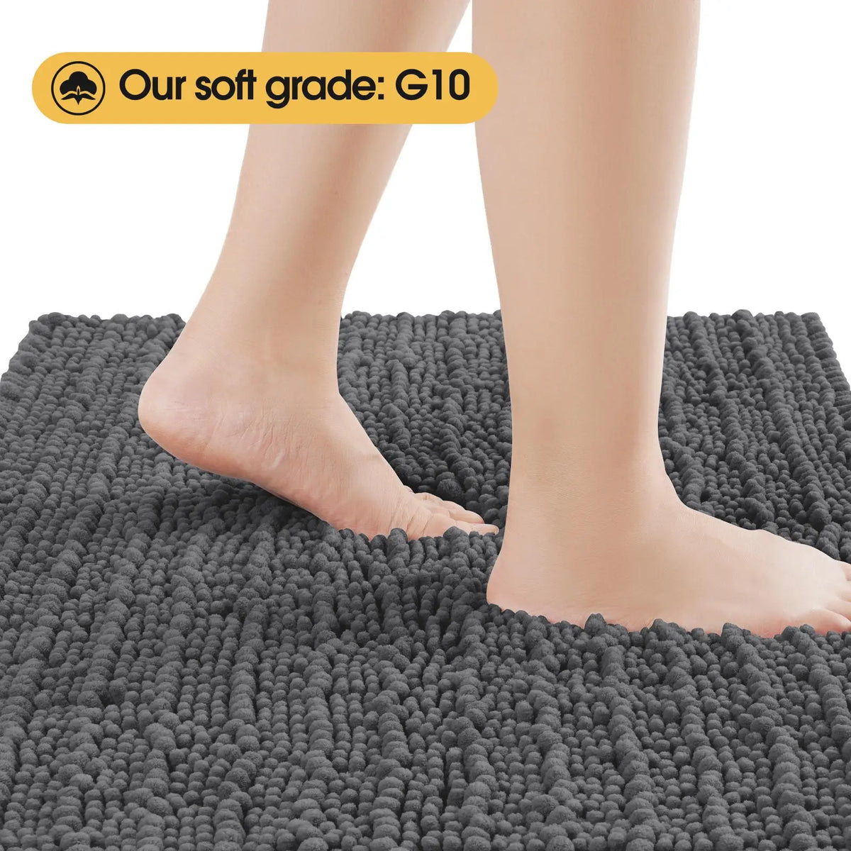 ACCUMTEK Upgrade Extra Large Bathroom Rug Set Ultra Soft, Thick Absorbent Bath Mats, Non Slip Chenille Toilet Mat for Bathroom, Bedroom, Kitchen