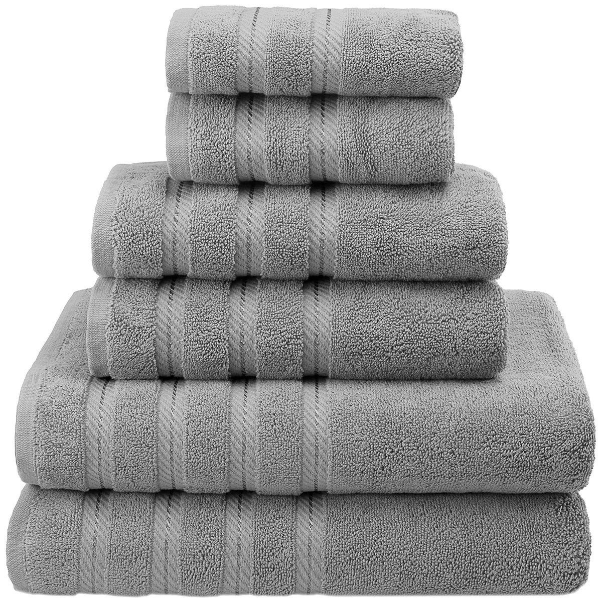 American Soft Linen 100% Carde Cotton 6 Piece Towel Set, 590 GSM Heavy Weight Soft Absorbent Turkish Towels for Bathroom, Dark Brown