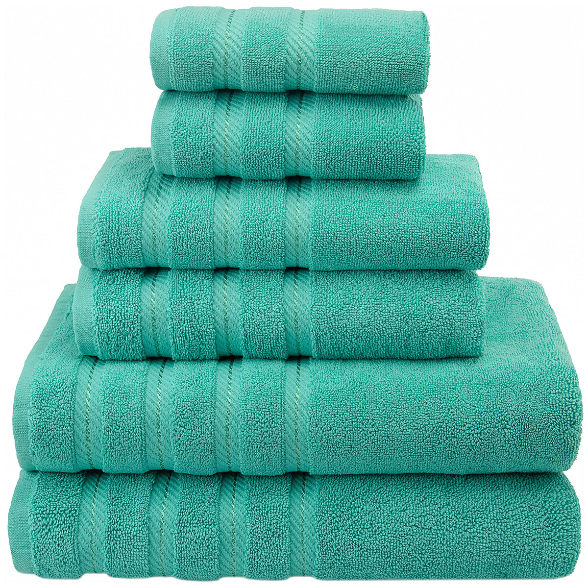 American Soft Linen 100% Carde Cotton 6 Piece Towel Set, 590 GSM Heavy Weight Soft Absorbent Turkish Towels for Bathroom, Dark Brown