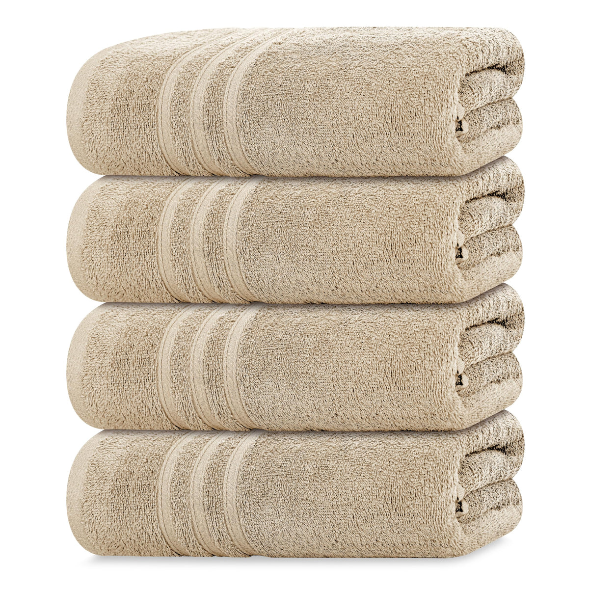 Tens Towels 4 Piece Bath Towels 27x54 Inches, Dark Grey