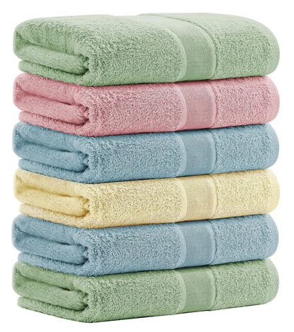 Aibaser Viscose from Bamboo and Cotton Bath Towels Set of 6-27x54 Inch Ultra Soft, Highly Absorbent Large Shower Towels for Bathroom, Spa & Gym