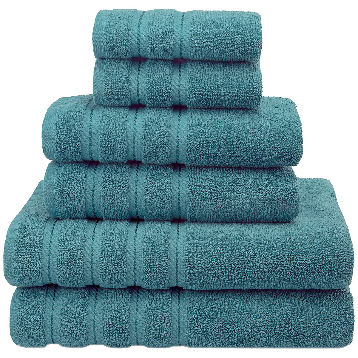 American Soft Linen 100% Carde Cotton 6 Piece Towel Set, 590 GSM Heavy Weight Soft Absorbent Turkish Towels for Bathroom, Dark Brown