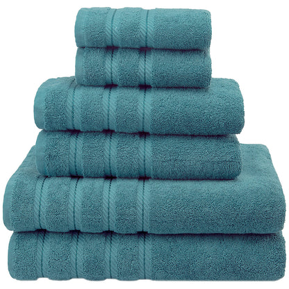 American Soft Linen 100% Carde Cotton 6 Piece Towel Set, 590 GSM Heavy Weight Soft Absorbent Turkish Towels for Bathroom, Dark Brown