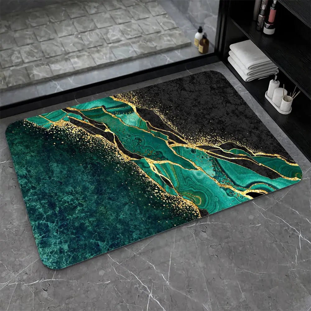 Diatomaceous Earth Bath Mat,Black Funny Skull Non-Slip Volume Super Absorbent Fast Drying for Bathroom Kitchen Door mat,Eco-Friendly Easy to Clean 16×24Inch (40 * 60cm)