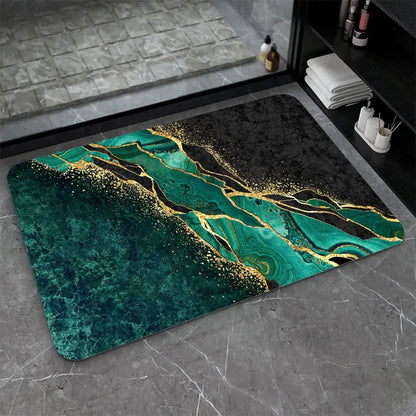 Diatomaceous Earth Bath Mat,Black Funny Skull Non-Slip Volume Super Absorbent Fast Drying for Bathroom Kitchen Door mat,Eco-Friendly Easy to Clean 16×24Inch (40 * 60cm)