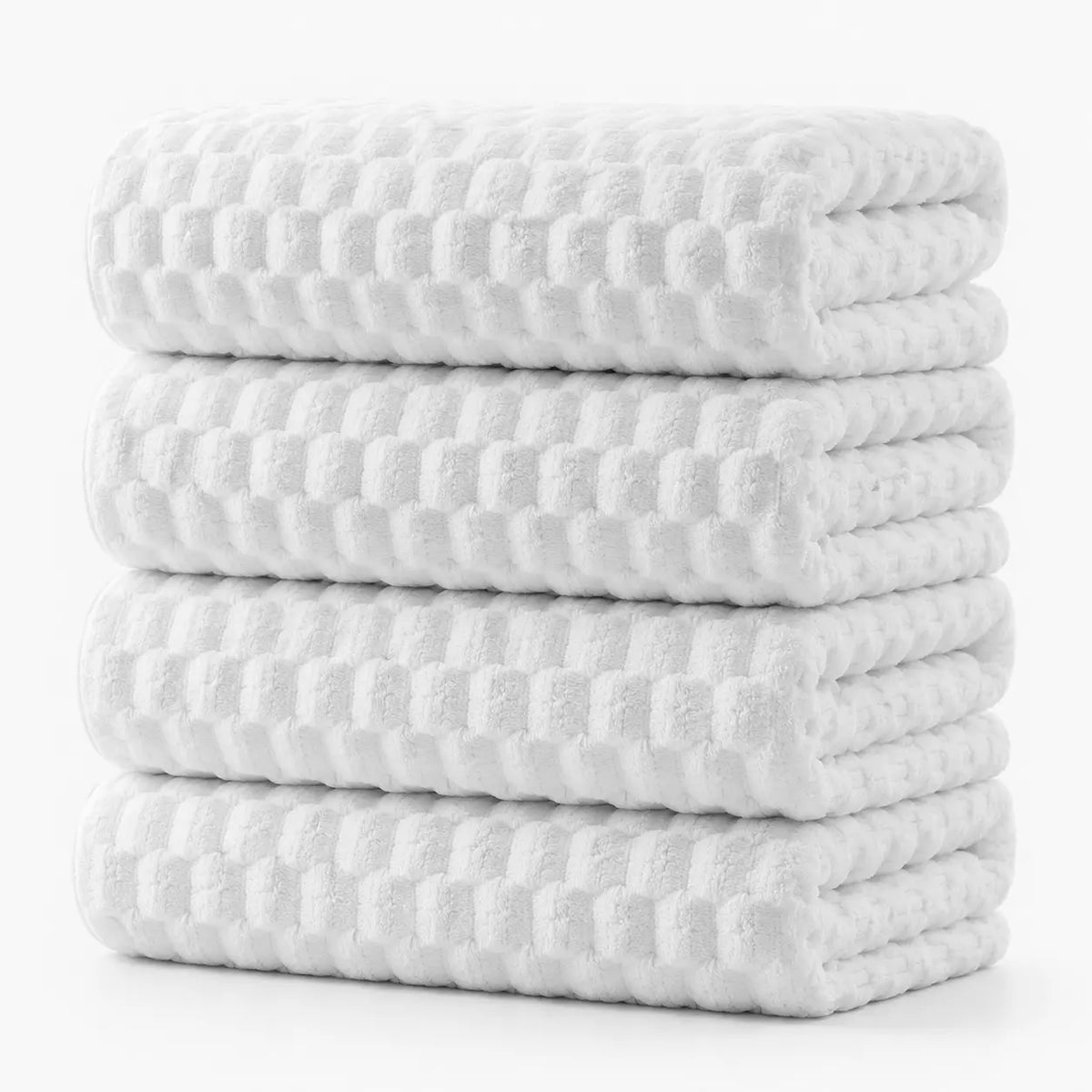 REDKISS 4-Pack 180g Microfiber Body Towels - Extra Large, Luxury Plush Waffle, Quick Drying Absorbent Multifunctional, Cold Wash Compatible for Bathroom, Spa