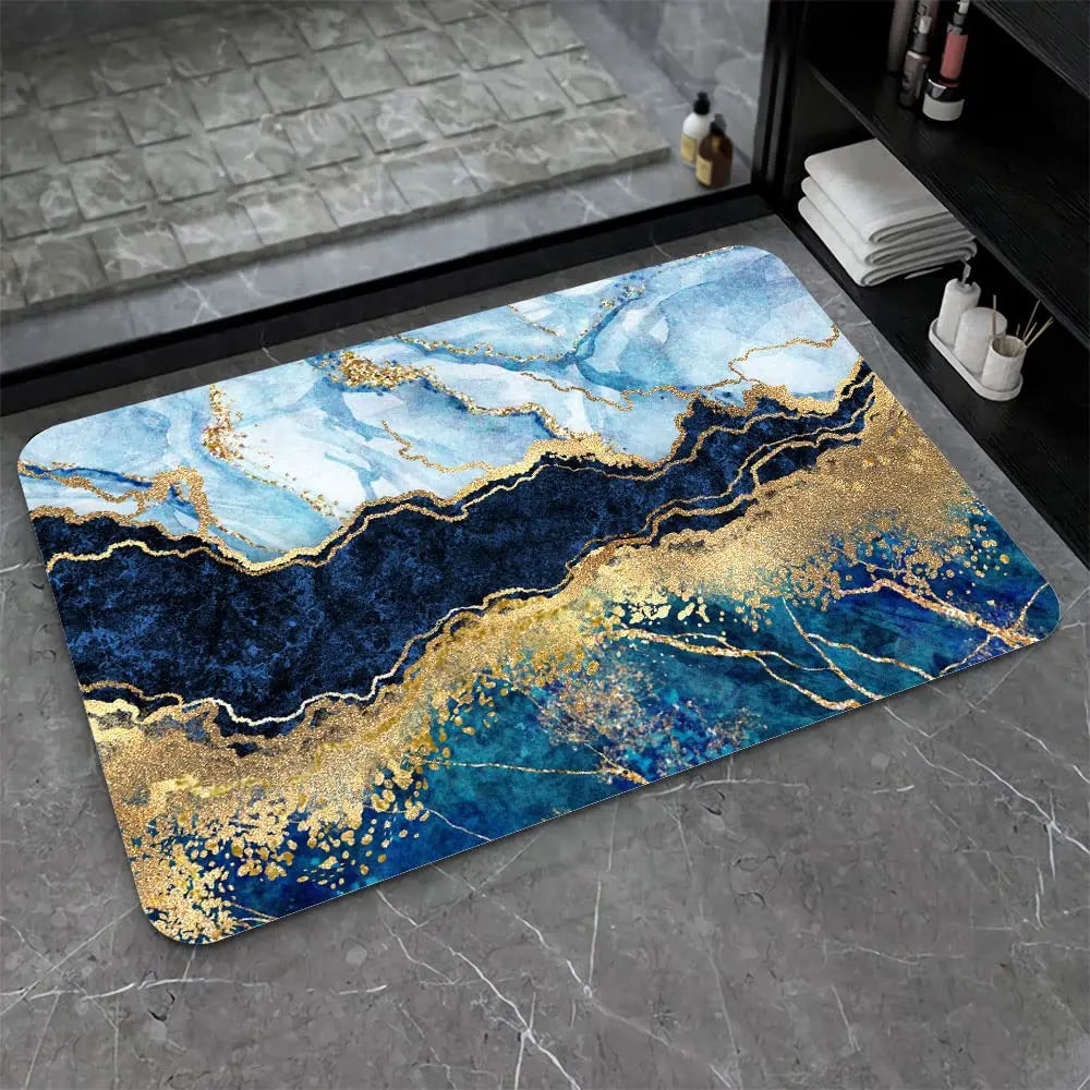 Diatomaceous Earth Bath Mat,Black Funny Skull Non-Slip Volume Super Absorbent Fast Drying for Bathroom Kitchen Door mat,Eco-Friendly Easy to Clean 16×24Inch (40 * 60cm)