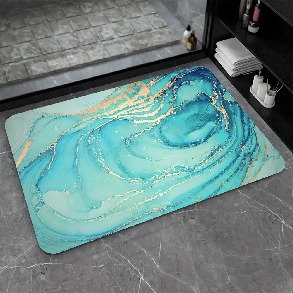 Diatomaceous Earth Bath Mat,Black Funny Skull Non-Slip Volume Super Absorbent Fast Drying for Bathroom Kitchen Door mat,Eco-Friendly Easy to Clean 16×24Inch (40 * 60cm)