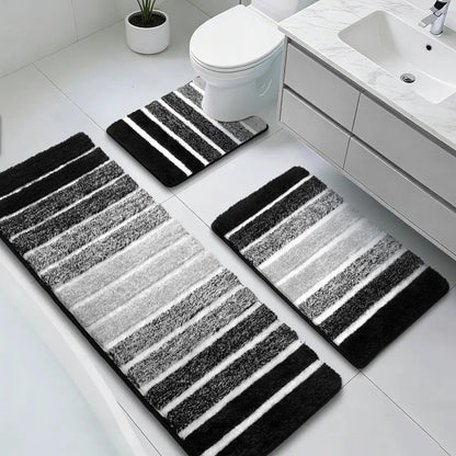 [Back to School] HEBE Bathroom Rugs Sets 3 Piece Bathroom Shower Rugs with U-Shaped Contour Toilet Mat Absorbent Microfiber Plush Bath Mats Non Slip Bath Rugs Machine Washable Shaggy Bath Mat Set summerwins,dorm essentials,home decor,home essentials