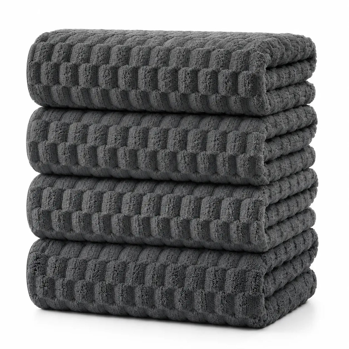 REDKISS 4-Pack 180g Microfiber Body Towels - Extra Large, Luxury Plush Waffle, Quick Drying Absorbent Multifunctional, Cold Wash Compatible for Bathroom, Spa