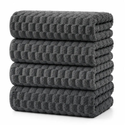 REDKISS 4-Pack 180g Microfiber Body Towels - Extra Large, Luxury Plush Waffle, Quick Drying Absorbent Multifunctional, Cold Wash Compatible for Bathroom, Spa
