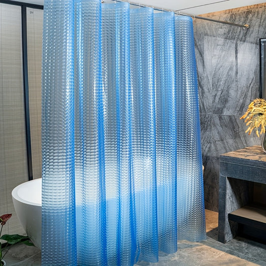 1pc EVA cat-eye pattern 3D shower curtain, ice block crystal texture shower curtain, with 12 hooks, semi-transparent bathroom partition curtain, home decoration, shower curtain liner, bathroom accessories, shower curtain size: 70.87in * 70.87in