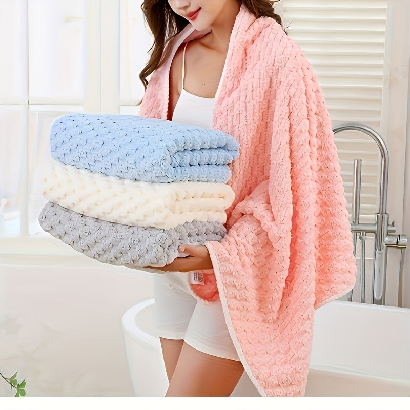 2-pack Waffle Super Soft Absorbent Towel, Adult Super Absorbent Ultra-fine Fiber Towel, Quick Drying Texture Towel, Soft Spa And Fitness Towel, Durable And Suitable for Daily Use -80%, 20% Acrylic, Spa Towel, Quick Drying Towel, Adult Bath Towel