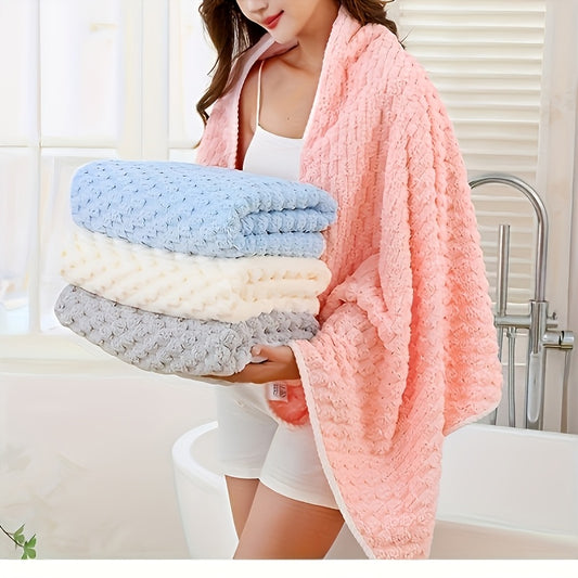 2-pack Waffle Super Soft Absorbent Towel, Adult Super Absorbent Ultra-fine Fiber Towel, Quick Drying Texture Towel, Soft Spa And Fitness Towel, Durable And Suitable for Daily Use -80%, 20% Acrylic, Spa Towel, Quick Drying Towel, Adult Bath Towel