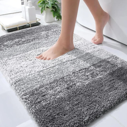 Bathroom Rugs Mat 30x20, Extra Soft Absorbent Microfiber Bath Rugs, Rubber Backing, Quick Dry, Machine Washable Bath Mats for Bathroom Floor, Tub and Shower, Home Decor Accessories, Grey