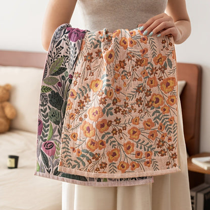 New Four-Layer Gauze Household Towel Set | Thickened, Soft, Absorbent, Quick-Drying Jacquard Hand Towel | Fresh, Pastoral Style Multi-Functional Hand Towel And Kitchen Towel