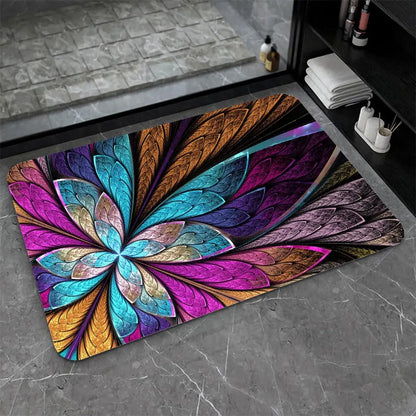 Diatomaceous Earth Bath Mat,Black Funny Skull Non-Slip Volume Super Absorbent Fast Drying for Bathroom Kitchen Door mat,Eco-Friendly Easy to Clean 16×24Inch (40 * 60cm)