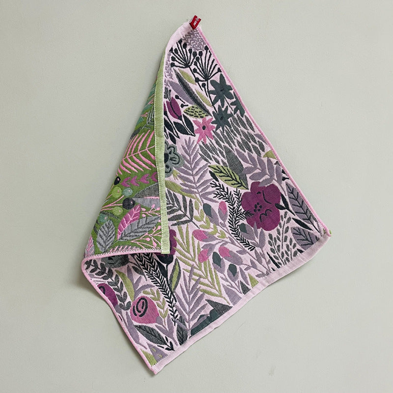 Two Pure Cotton Household Towels with A Floral Pattern, 14.37 X 15.75 Inches, Soft And Absorbent, Suitable for Washing Face And Daily Cleaning. Ideal for Homes, Hotels, Spas, Hair Salons, And Bathrooms.