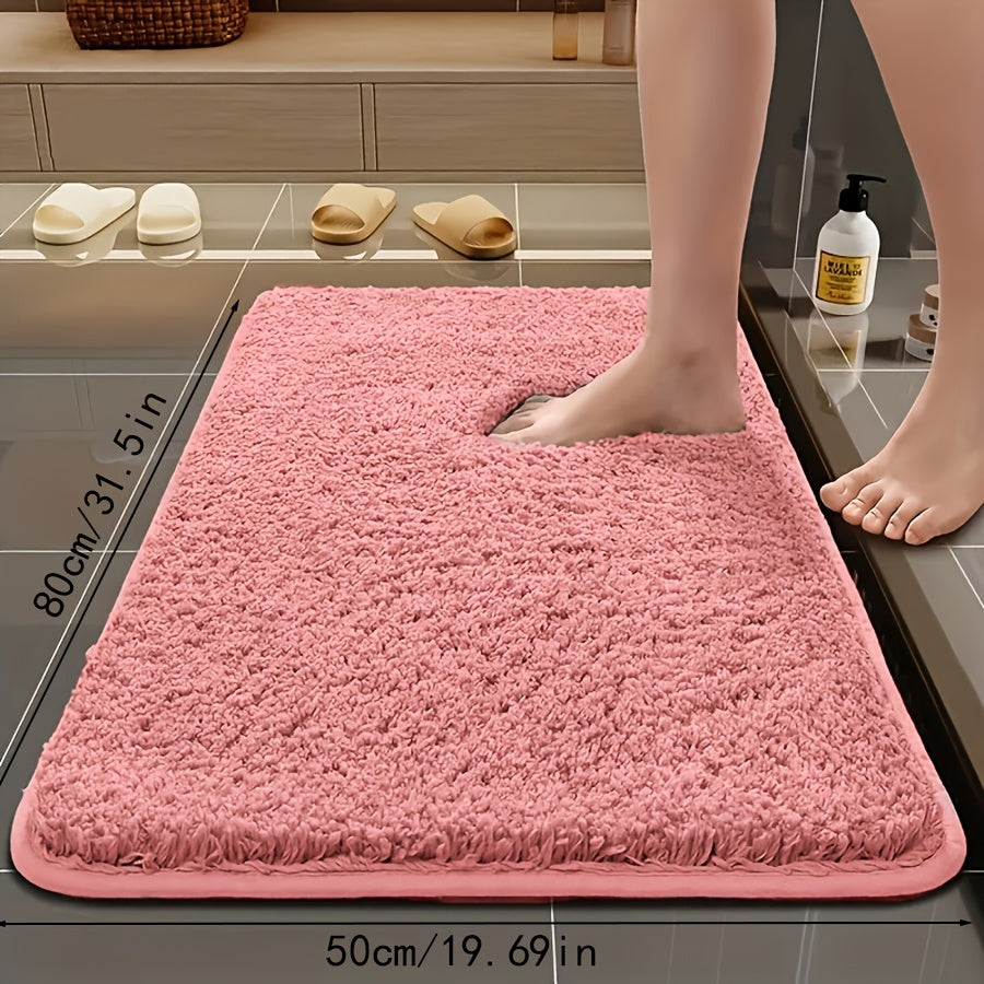 Long Plush Super Absorbent Bath Mat, Non-Slip And Anti-Fall, Ultra-Soft Walking Feel, Comfortable And High-Quality Bath Carpet, Suitable for Bathtub, Shower, Bathroom Additions, Home Decor Floor Mat, Safe Choice for Bathroom