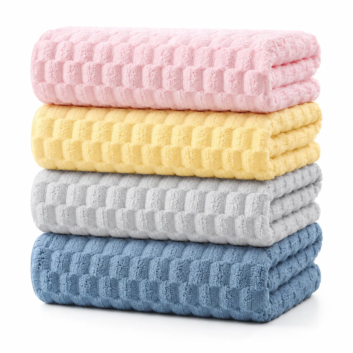 REDKISS 4-Pack 180g Microfiber Body Towels - Extra Large, Luxury Plush Waffle, Quick Drying Absorbent Multifunctional, Cold Wash Compatible for Bathroom, Spa