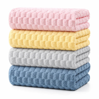 REDKISS 4-Pack 180g Microfiber Body Towels - Extra Large, Luxury Plush Waffle, Quick Drying Absorbent Multifunctional, Cold Wash Compatible for Bathroom, Spa