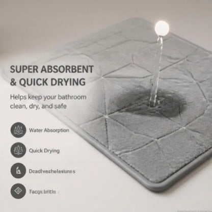 Two-piece set of bath mat and toilet mat, water-absorbent and quick-drying, non-slip, Bath Mats For Bathroom