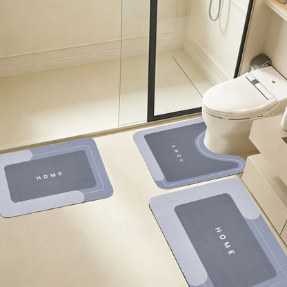 Bathroom Rugs Set Memory Foam Bath Rugs Non-Slip Bath Mat Set 3 Piece,Washable Bathroom Mats,Super Soft U-Shaped Toilet Rug,Bahroom Carpets for Bathroom,Tub,Shower