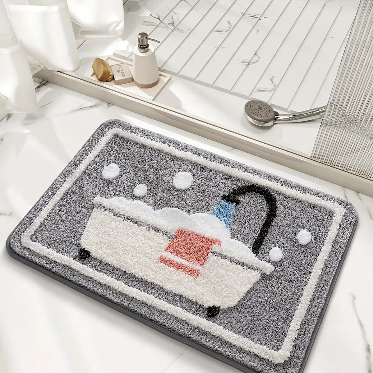 1pc Bathroom Rug Mat, Extra Soft Absorbent Premium Bath Rug, Non-Slip Comfortable Bath Mat for Bathroom Floor, Sink, Bathtub, Shower Room