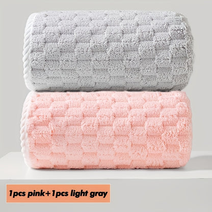 2-pack Waffle Super Soft Absorbent Towel, Adult Super Absorbent Ultra-fine Fiber Towel, Quick Drying Texture Towel, Soft Spa And Fitness Towel, Durable And Suitable for Daily Use -80%, 20% Acrylic, Spa Towel, Quick Drying Towel, Adult Bath Towel
