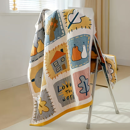 1pc 100% Cotton , Soft, Quick-Drying, And Absorbent. Ideal for Bedding, Sofa Throws, And Outdoor Beach Use. Perfect for Home Or Beach Outings And Other Locations. A Great Gift for, Measuring 27 by 55 Inches