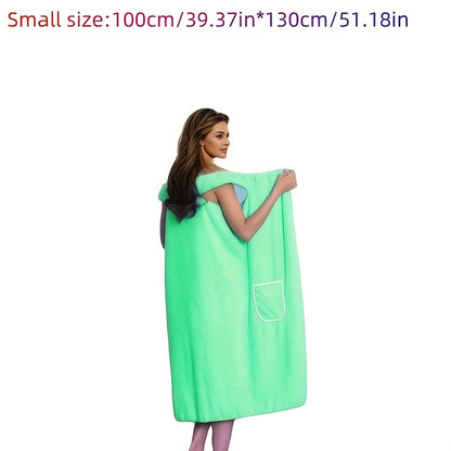 1pc Bath Towel, Absorbent and Quick-drying Wearable Bath Towel, Women's with Pocket, Super Soft Bath Towel, for Bathroom Bedroom Spa, Ideal Bathroom Supplies
