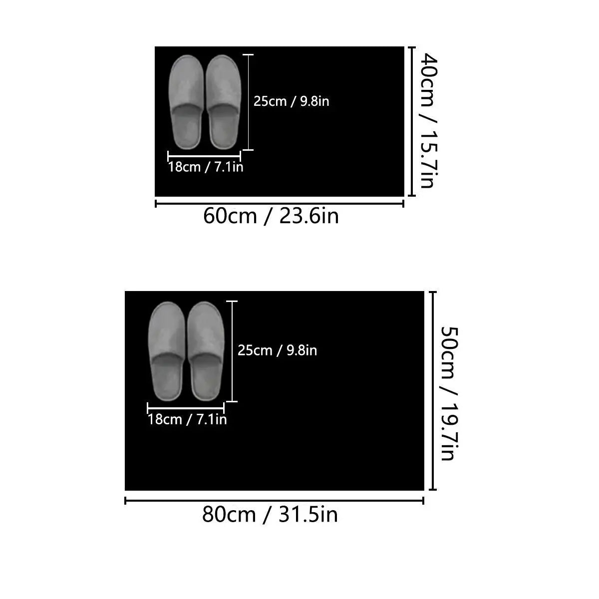 2D Flat 3D Printed Bathroom Floor Mat, Diatom Mud Absorbent Bath Mat with Anti-Slip Rubber Backing for Toilet, Kitchen, Entrance and Home