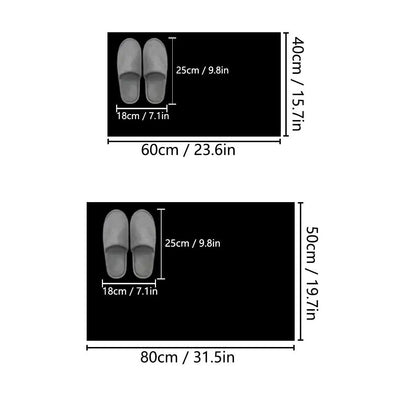 2D Flat 3D Printed Bathroom Floor Mat, Diatom Mud Absorbent Bath Mat with Anti-Slip Rubber Backing for Toilet, Kitchen, Entrance and Home