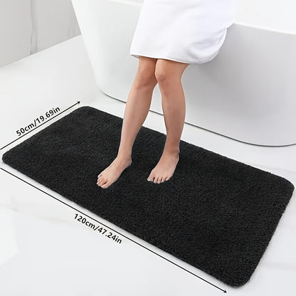 Long Plush Super Absorbent Bath Mat, Non-Slip And Anti-Fall, Ultra-Soft Walking Feel, Comfortable And High-Quality Bath Carpet, Suitable for Bathtub, Shower, Bathroom Additions, Home Decor Floor Mat, Safe Choice for Bathroom