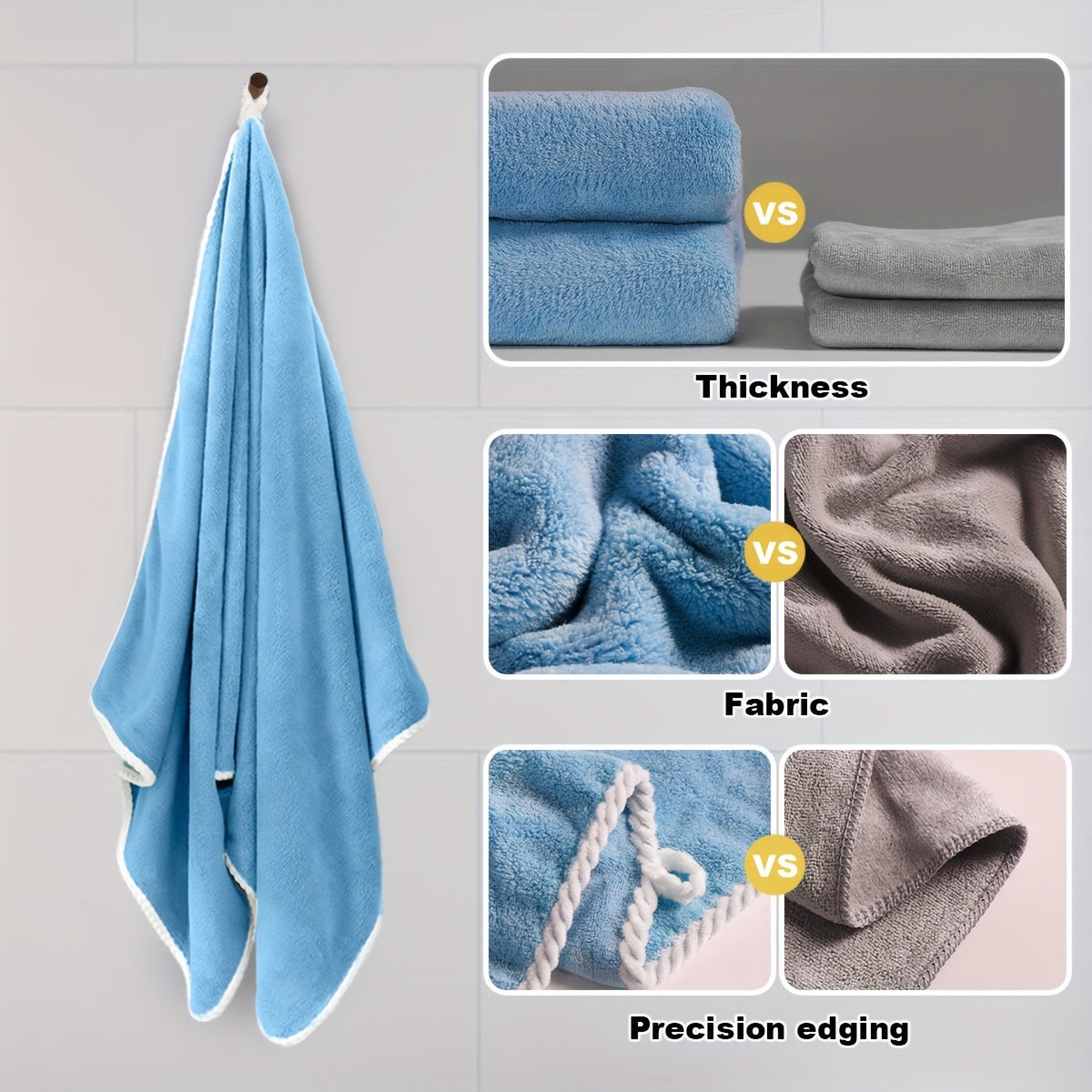 1pc Solid Color Extra Large Bath Towel for Men And Women Ultra Absorbent Ultra Soft