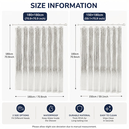 3D Geometric Water Cube Shower Curtain, Translucent Bathroom Partition Curtain. Bathroom Divider with Rust-Proof Metal Eyelets And Plastic Hooks, Suitable for Home Bathroom Decoration