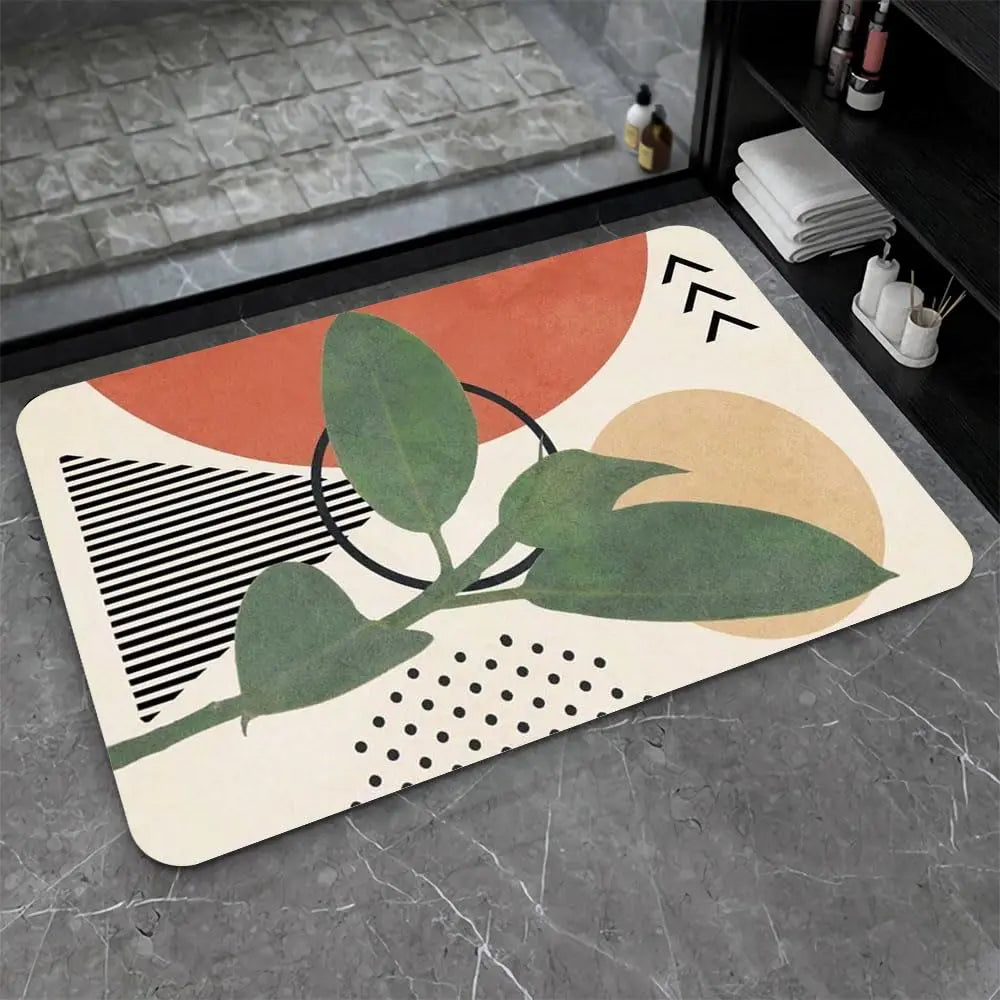 Diatomaceous Earth Bath Mat,Black Funny Skull Non-Slip Volume Super Absorbent Fast Drying for Bathroom Kitchen Door mat,Eco-Friendly Easy to Clean 16×24Inch (40 * 60cm)