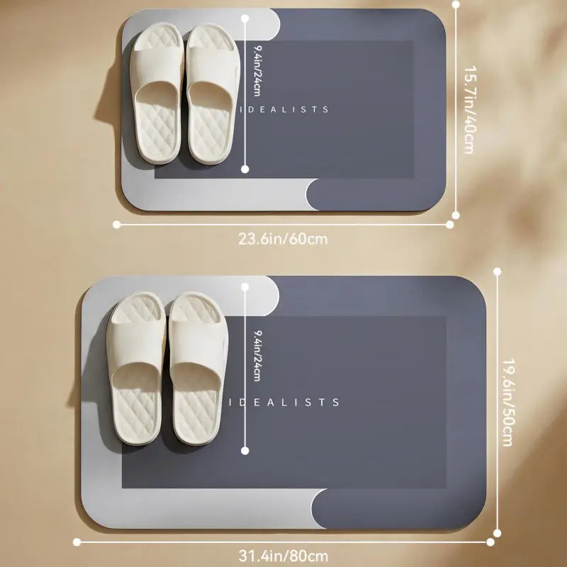 Premium Quick-Dry Bathroom Mat-Ultra-Absorbent Thin Diatomite Bath Mat-Rubber Backing Thin Non-Slip Machine Washable and Mildew-Resistant Rug for Shower,Kitchen,Laundry Room and More with Geometric Design and Easy Cleaning last-minute Father's Day gift