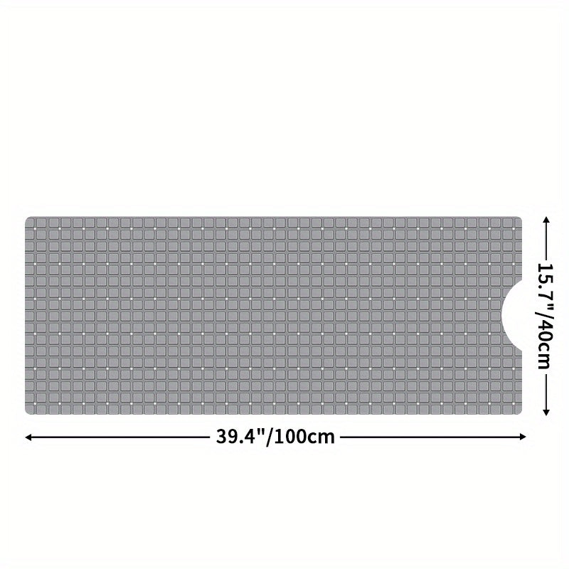 DEXI Bath Tub Shower Mat Non-Slip 15.7" X 39.4" Extra Long Bathtub Mats, Suction Cups, Drain Holes, Machine Washable Bathroom Mat, Christmas Decoration Christmas Gift