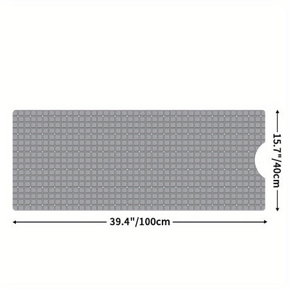 DEXI Bath Tub Shower Mat Non-Slip 15.7" X 39.4" Extra Long Bathtub Mats, Suction Cups, Drain Holes, Machine Washable Bathroom Mat, Christmas Decoration Christmas Gift