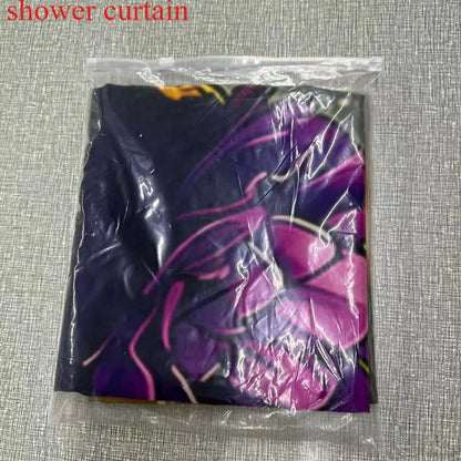 1pc 2D Flat Printing Hand-Drawn Graffiti Printed Shower Curtain, Unique Bathroom Decor, 12 Hooks, Boho Style, Paisley Pattern, Curtains