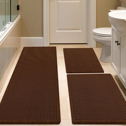 IM HOME Waffle Bath Mat 2 Piece/3 Piece Set, Boho Woven Modern Bath Mat Rugs, Absorbent Bathroom Rugs, Soft Washable Bath Rugs with Tassels for Bathroom, Bedroom, Kitchen, Shower, Tub,Halloween