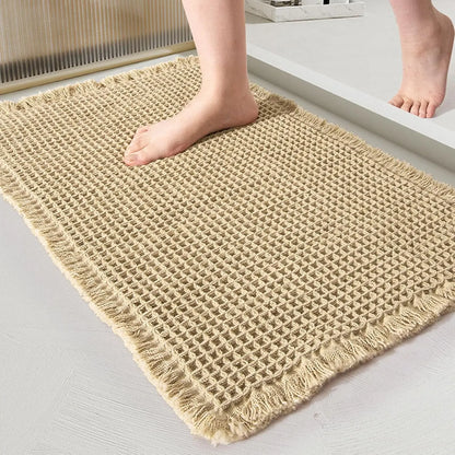 Waffle Bath Mat Runner Non Slip, Ultra Soft Absorbent Bathroom Rug for Shower Tub, Machine Washable, Boho Aesthetic Home Decor Carpet #Summervibes