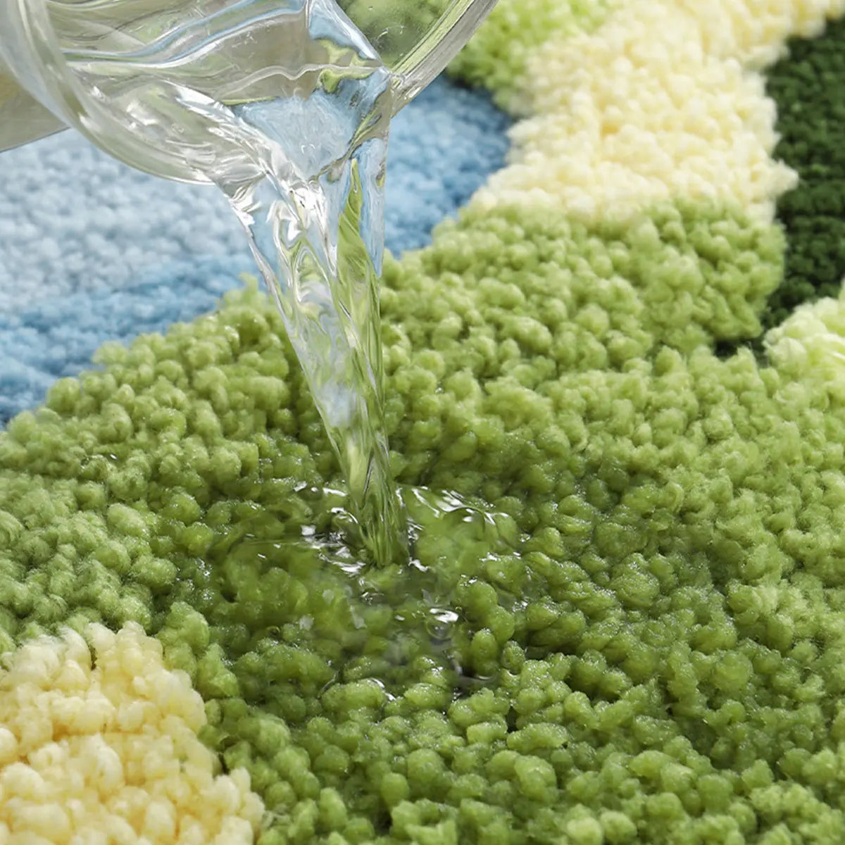 LUMI Moss Bath Mat, Cozy Modern Ultra-Thick Soft Green Plant-Themed Microfiber Rug with Non-Slip Rubber Backing, Fade-Resistant Water-Absorbent for Shower Floor & Sink, 20x32in Home Bathroom Accessory