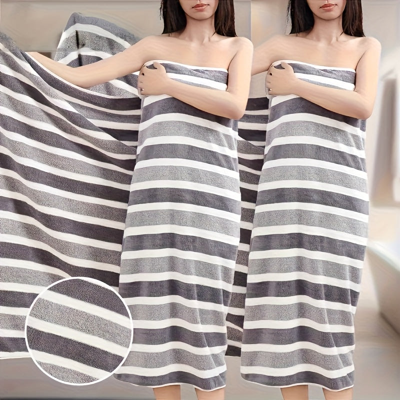 2 X Microfiber Extra Large Bath And Beach Towels (35.43 X 70.87 inch), Thick Absorbent, Fluffy Fabric, Super Soft And Quick Drying, 80% Polyester 20% Nylon, Suitable for Travel, Vacation, Fitness And Yoga, Available in Various Colors.