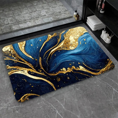 Diatomaceous Earth Bath Mat,Black Funny Skull Non-Slip Volume Super Absorbent Fast Drying for Bathroom Kitchen Door mat,Eco-Friendly Easy to Clean 16×24Inch (40 * 60cm)